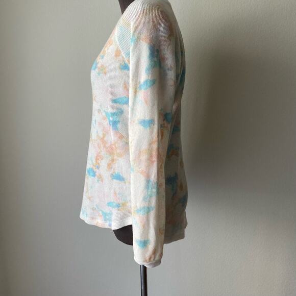 PJ Salvage sz S tye die water color waffle knit sweater - Picture 4 of 9